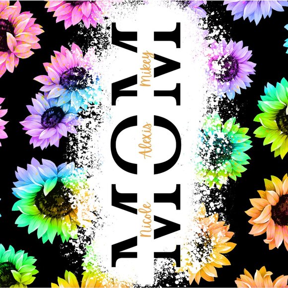 Personalized Mom Tumbler, Floral Mom Skinny Tumbler, Add Your Text Tumbler - Picture 2 of 9